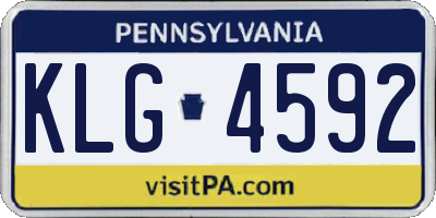 PA license plate KLG4592
