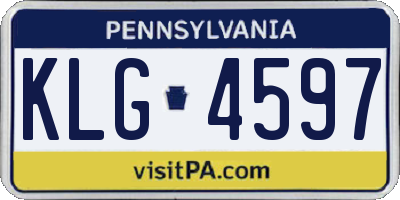 PA license plate KLG4597