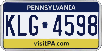 PA license plate KLG4598