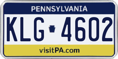 PA license plate KLG4602