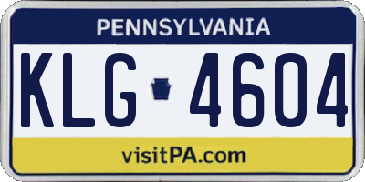 PA license plate KLG4604