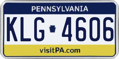 PA license plate KLG4606