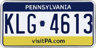 PA license plate KLG4613