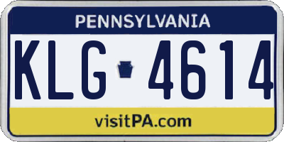 PA license plate KLG4614