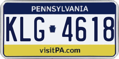 PA license plate KLG4618