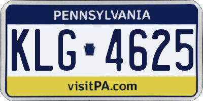 PA license plate KLG4625