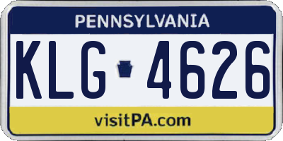 PA license plate KLG4626