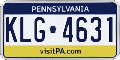 PA license plate KLG4631