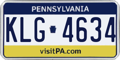 PA license plate KLG4634