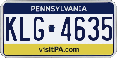 PA license plate KLG4635