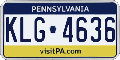 PA license plate KLG4636