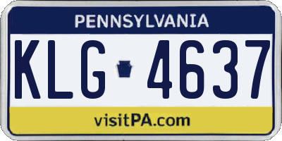 PA license plate KLG4637