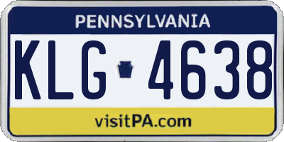 PA license plate KLG4638