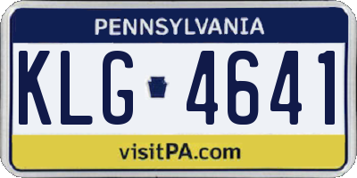 PA license plate KLG4641