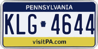 PA license plate KLG4644