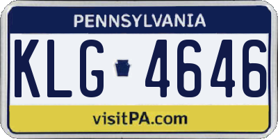 PA license plate KLG4646