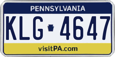PA license plate KLG4647