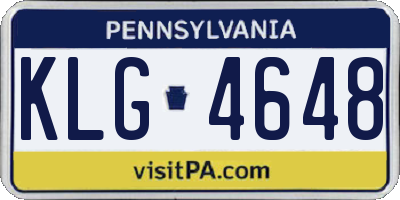 PA license plate KLG4648