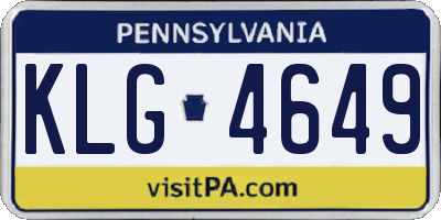 PA license plate KLG4649