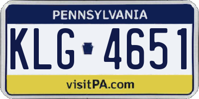PA license plate KLG4651