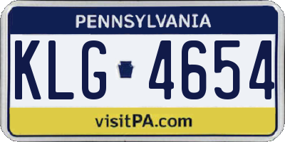 PA license plate KLG4654