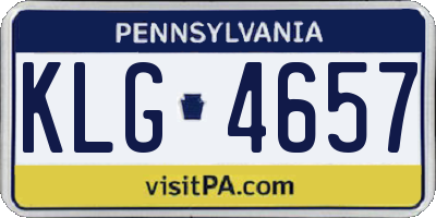 PA license plate KLG4657