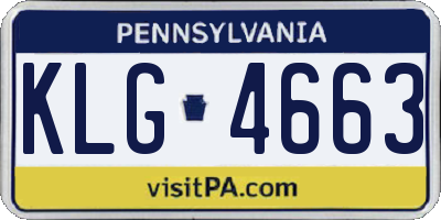 PA license plate KLG4663