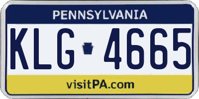 PA license plate KLG4665