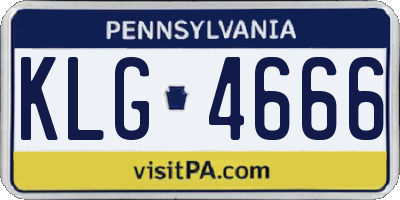 PA license plate KLG4666
