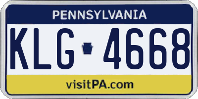 PA license plate KLG4668