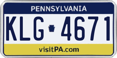 PA license plate KLG4671