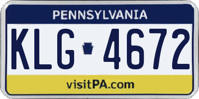PA license plate KLG4672