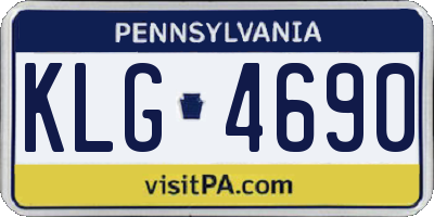 PA license plate KLG4690
