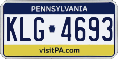 PA license plate KLG4693