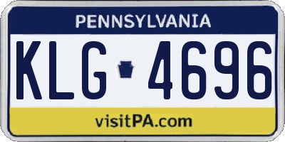 PA license plate KLG4696