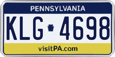 PA license plate KLG4698