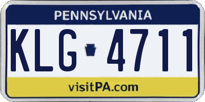 PA license plate KLG4711