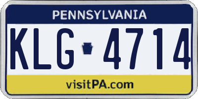 PA license plate KLG4714