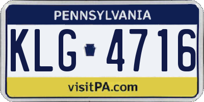 PA license plate KLG4716