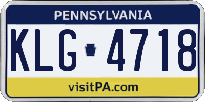 PA license plate KLG4718