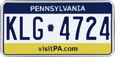 PA license plate KLG4724