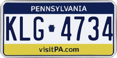 PA license plate KLG4734