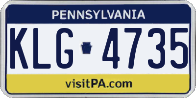 PA license plate KLG4735