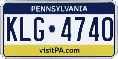 PA license plate KLG4740
