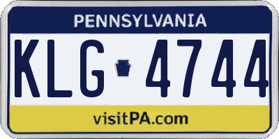 PA license plate KLG4744
