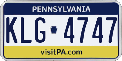 PA license plate KLG4747