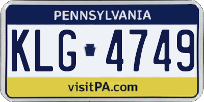 PA license plate KLG4749