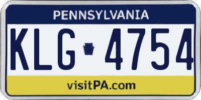 PA license plate KLG4754