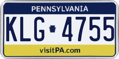 PA license plate KLG4755