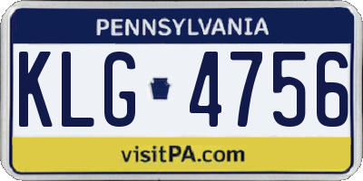 PA license plate KLG4756